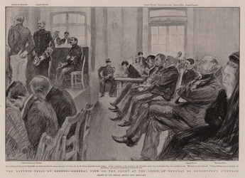 The Dreyfus Trial at Rennes, General View of the Court at the Close of General de Boisdeffre